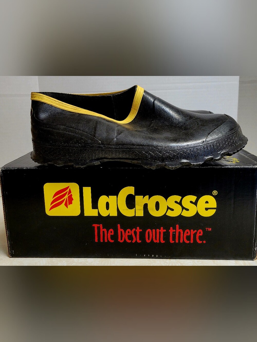 LaCrosse Men's Premier Semi-Storm Overshoe Black & Yellow US 11